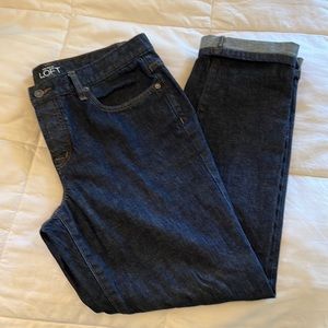 Loft Dark Wash Button Fly Boyfriend Jean Sz 10